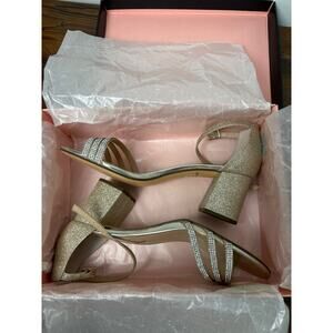 Women's Nina Gold Sparkly Shoes Heels Pumps Size 9 M Party Wedding Formal